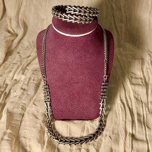 ALEX AND ANI NECKLACE+WRAP BRACELET SET in Rafaelian Silver - NEW!